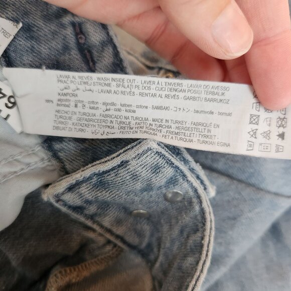 Zara Relaxed Light Wash Jeans Belted Ankle Trendy 100% Cotton Women's 6 - Picture 11 of 11